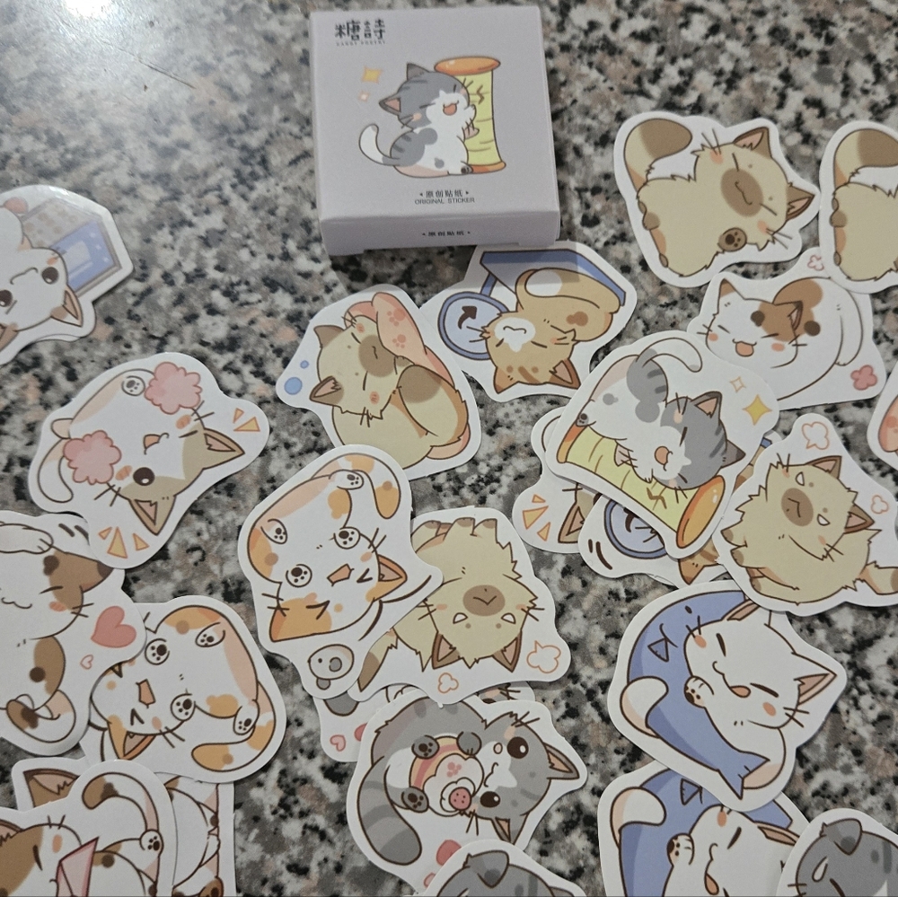 🍒🍒 Cute Cat 45 Stickers - Picture 5 of 6